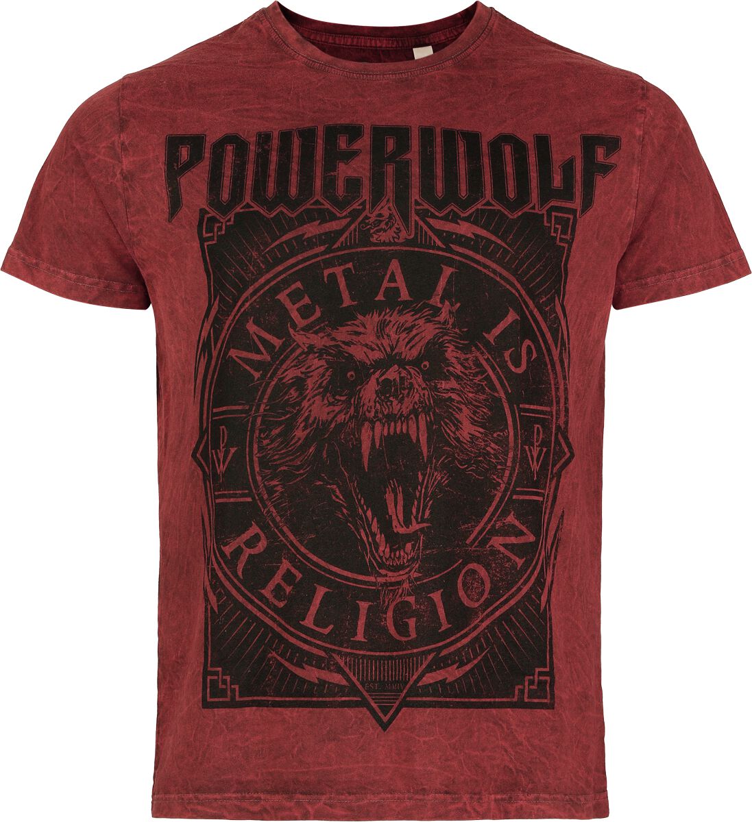 T-Shirt Manches courtes  de Powerwolf - Metal Circle - S à 4XL - pour Homme - rouge - Powerwolf