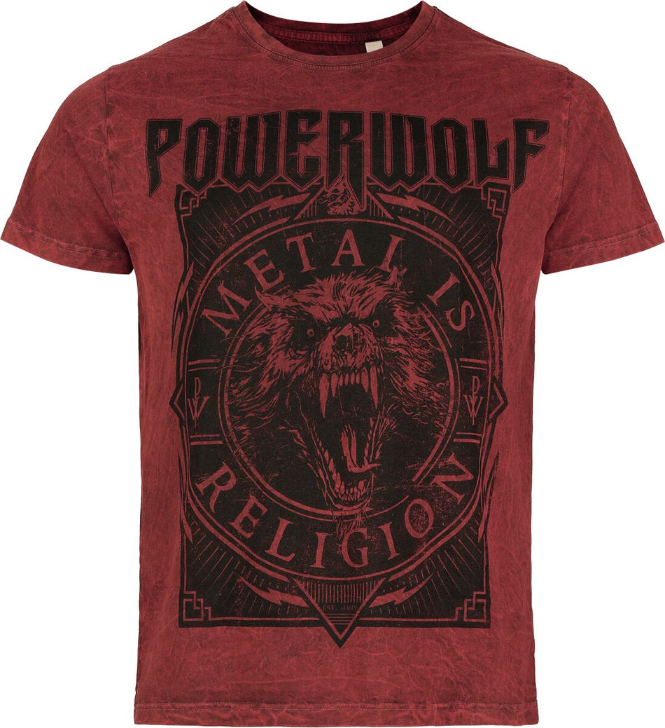 T-Shirt Manches courtes  de Powerwolf - Metal Circle - S à 4XL - pour Homme - rouge - Powerwolf