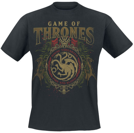 T-Shirt Manches courtes  de Game Of Thrones - Targaryen Ornaments - S à L - pour Homme - noir - Game Of Thrones