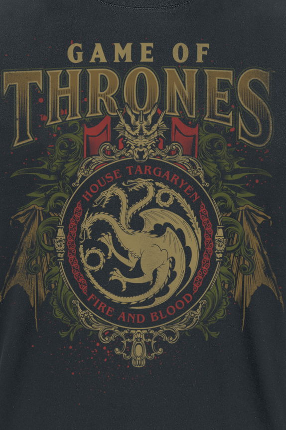 T-Shirt Manches courtes  de Game Of Thrones - Targaryen Ornaments - S à L - pour Homme - noir - Game Of Thrones - View 2