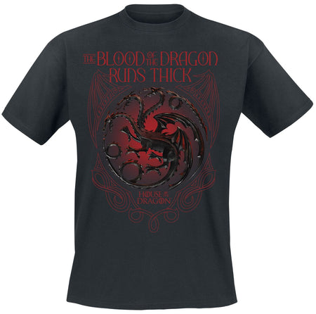 T-Shirt Manches courtes  de Game Of Thrones - House Of The Dragon - Dragon Blood Sigil - S à 3XL - pour Homme - noir - Game Of Thrones