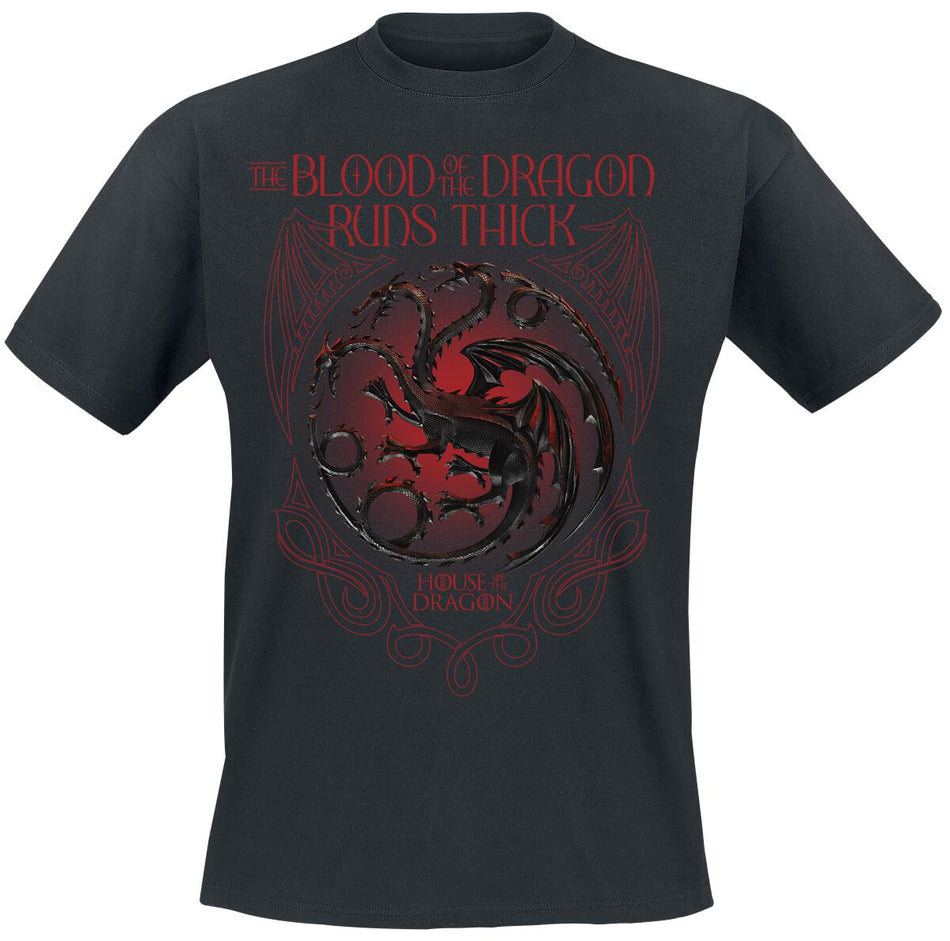 T-Shirt Manches courtes  de Game Of Thrones - House Of The Dragon - Dragon Blood Sigil - S à 3XL - pour Homme - noir - Game Of Thrones