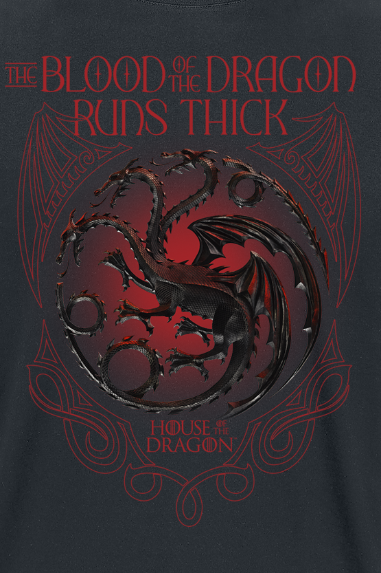 T-Shirt Manches courtes  de Game Of Thrones - House Of The Dragon - Dragon Blood Sigil - S à 3XL - pour Homme - noir - Game Of Thrones - View 2
