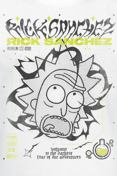 T-Shirt Manches courtes  de Rick & Morty - Darkest Year - S à XXL - pour Homme - blanc - Rick & Morty - View 2