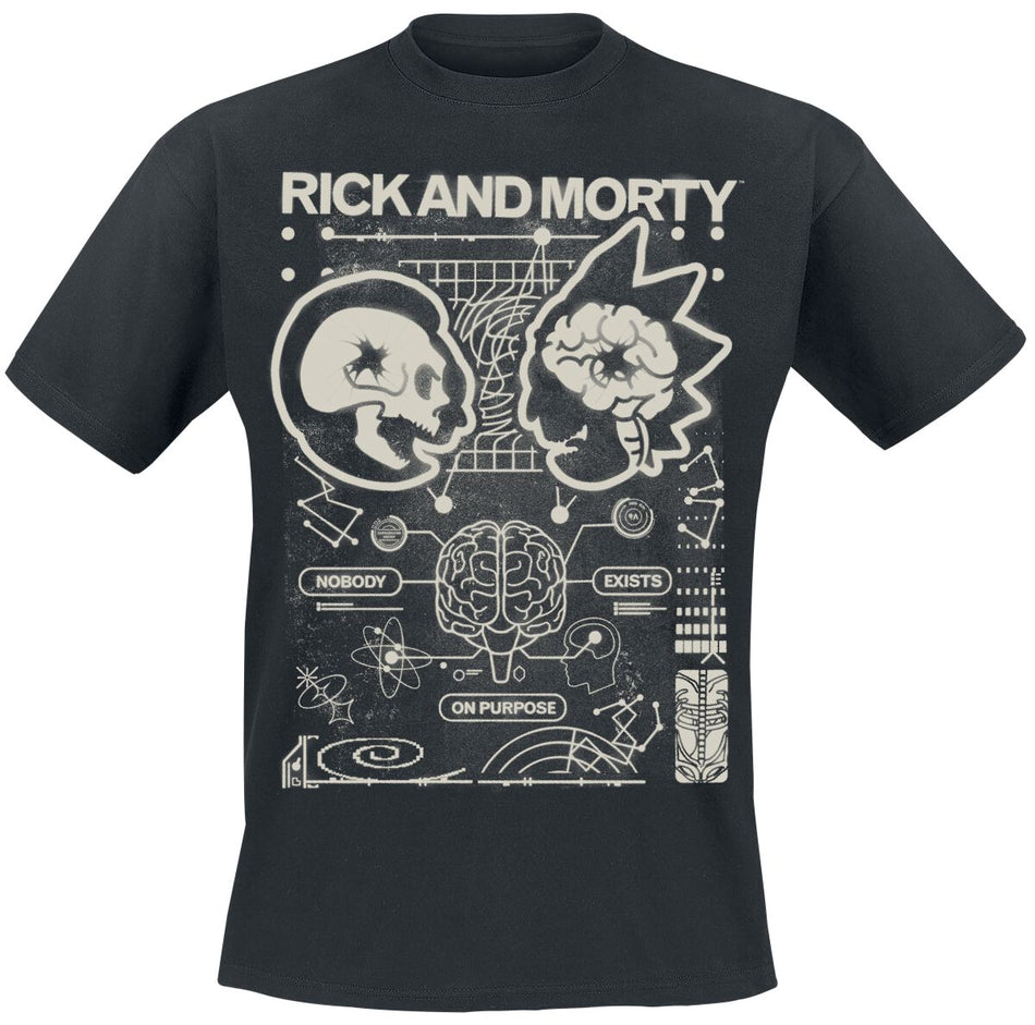T-Shirt Manches courtes  de Rick & Morty - Nobody Exists On Purpose - M à XL - pour Homme - noir - Rick & Morty