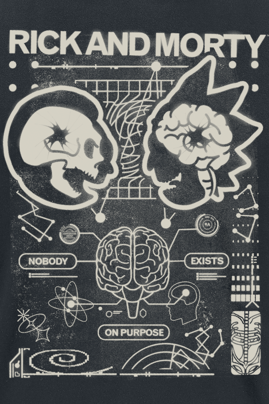 T-Shirt Manches courtes  de Rick & Morty - Nobody Exists On Purpose - M à XL - pour Homme - noir - Rick & Morty - View 2