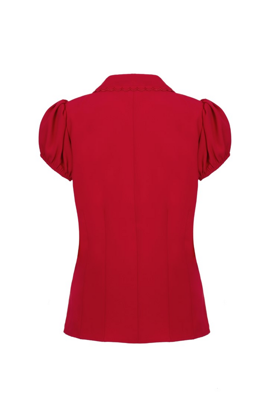 Chemisier Rockabilly de Hell Bunny - Maddy Blouse - XS à XL - pour Femme - rouge - hell bunny - View 2