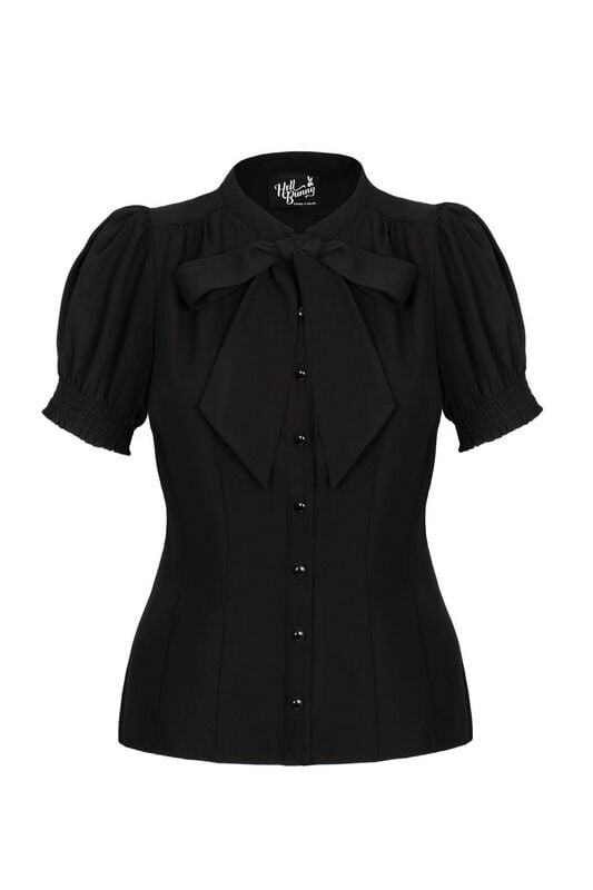 Chemisier Rockabilly de Hell Bunny - Turner Blouse - XS à XL - pour Femme - noir - hell bunny