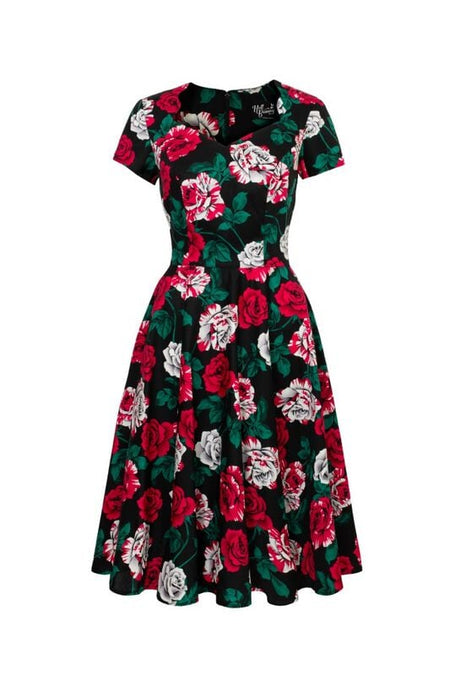 Robe longue Rockabilly de Hell Bunny - Paint Me Roses - Robe - XS à 4XL - pour Femme - multicolore - hell bunny