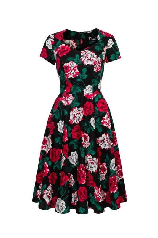 Robe longue Rockabilly de Hell Bunny - Paint Me Roses - Robe - XS à 4XL - pour Femme - multicolore - hell bunny
