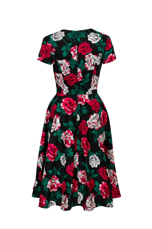 Robe longue Rockabilly de Hell Bunny - Paint Me Roses - Robe - XS à 4XL - pour Femme - multicolore - hell bunny - View 2