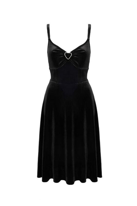 Robe mi-longue Rockabilly de Hell Bunny - Vendome Dress - XS à XL - pour Femme - noir - hell bunny