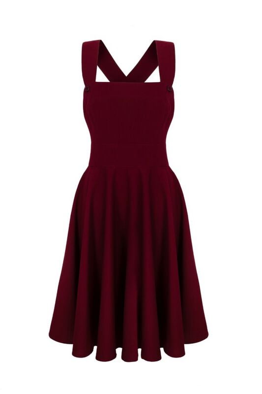 Robe mi-longue Rockabilly de Hell Bunny - Patti Pinafore Dress - XS à 4XL - pour Femme - rouge - hell bunny