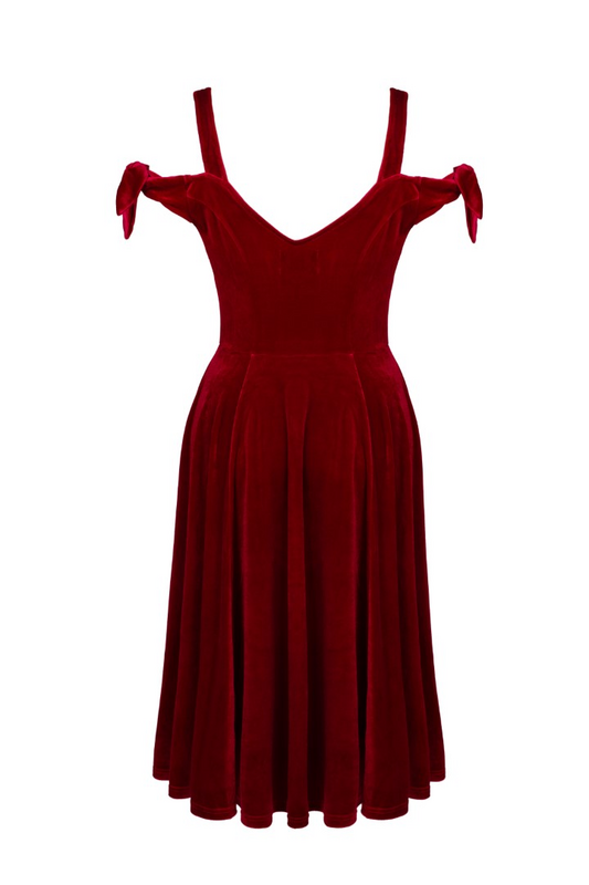 Robe mi-longue Rockabilly de Hell Bunny - Carrie Dress - XS à L - pour Femme - rouge - hell bunny - View 2