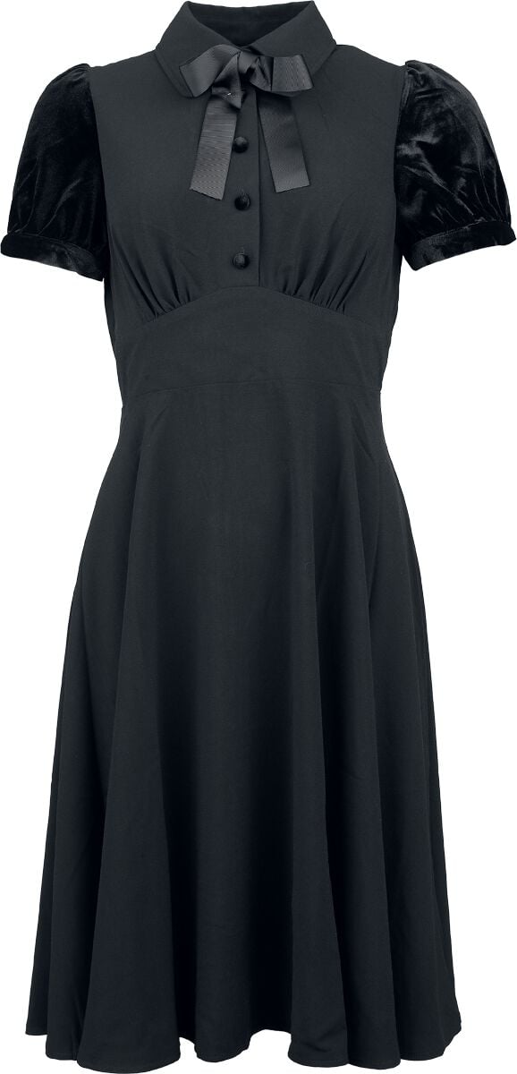 Robe mi-longue Rockabilly de Hell Bunny - Andrea Dress - XS à S - pour Femme - noir - hell bunny
