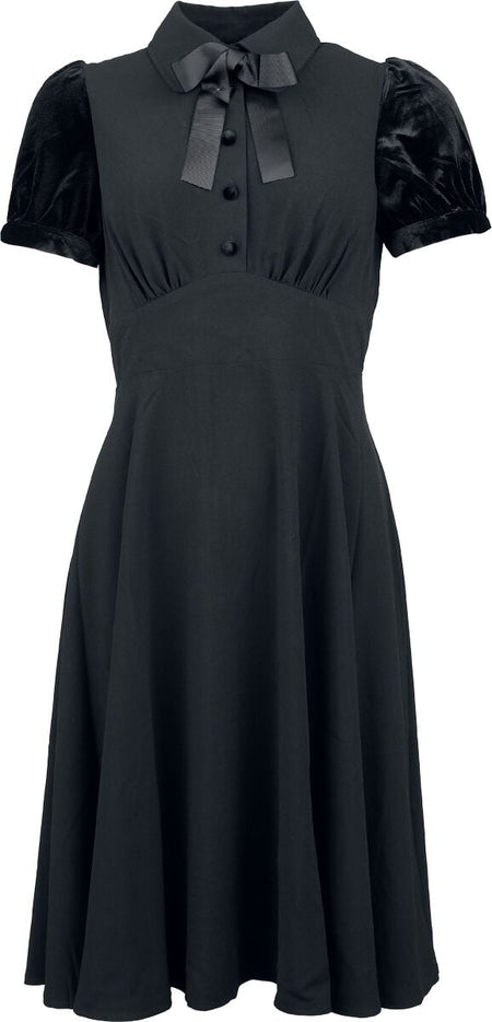 Robe mi-longue Rockabilly de Hell Bunny - Andrea Dress - XS à S - pour Femme - noir - hell bunny