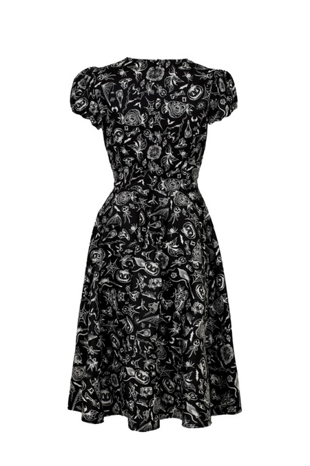 Robe mi-longue Rockabilly de Hell Bunny - Mischief Midi Dress - XS à L - pour Femme - noir/blanc - hell bunny - View 2