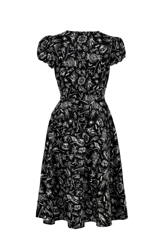 Robe mi-longue Rockabilly de Hell Bunny - Mischief Midi Dress - XS à L - pour Femme - noir/blanc - hell bunny - View 2