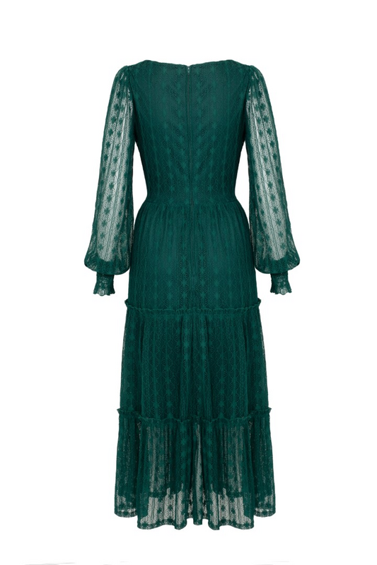 Robe longue Rockabilly de Hell Bunny - Rhianne Dress - XS à M - pour Femme - vert - hell bunny - View 2
