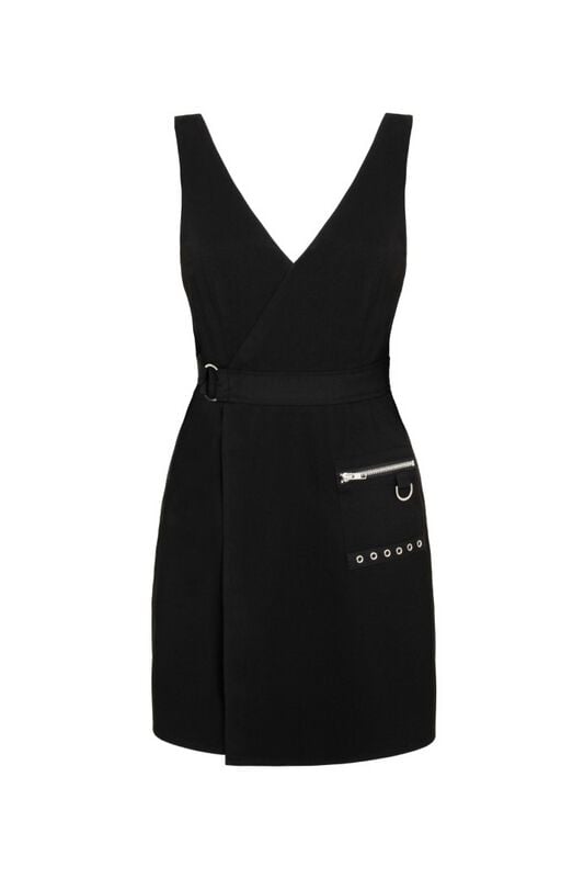 Robe courte  de Hell Bunny - Mallory Pinafore Dress - XS à S - pour Femme - noir - hell bunny