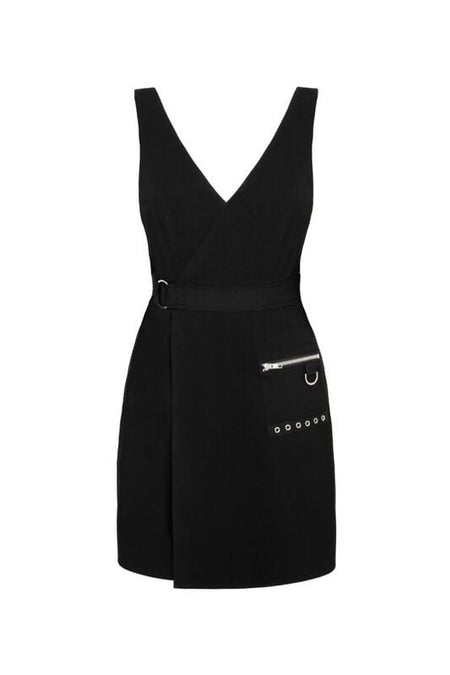 Robe courte  de Hell Bunny - Mallory Pinafore Dress - XS à S - pour Femme - noir - hell bunny