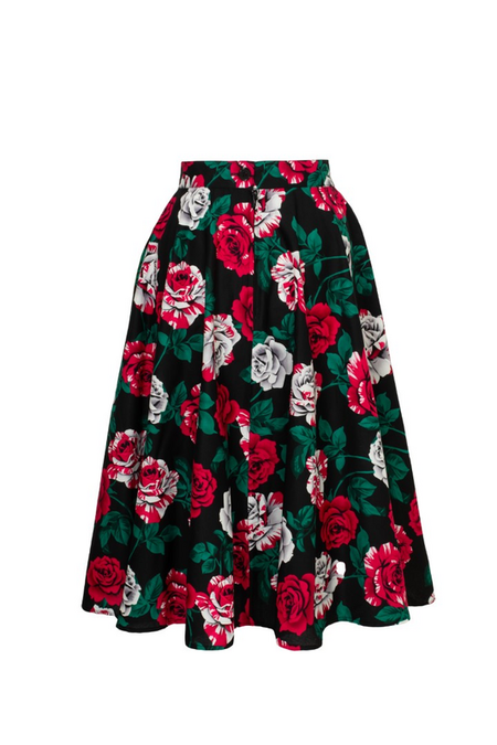 Jupe mi-longue Rockabilly de Hell Bunny - Paint Me Roses - Jupe - XS à L - pour Femme - multicolore - hell bunny - View 2