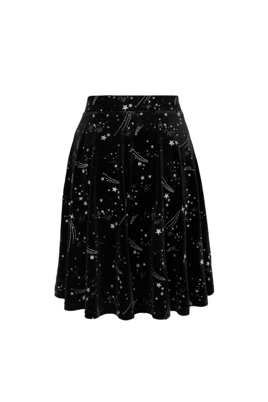 Jupe mi-longue Rockabilly de Hell Bunny - Cosmic Dust Skirt - XS à XL - pour Femme - noir/blanc - hell bunny - View 2