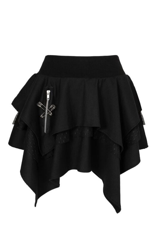 Jupe courte Gothic de Hell Bunny - Nadia Skirt - XS à XXL - pour Femme - noir - hell bunny