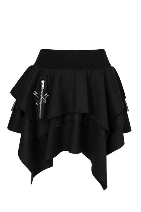 Jupe courte Gothic de Hell Bunny - Nadia Skirt - XS à XXL - pour Femme - noir - hell bunny