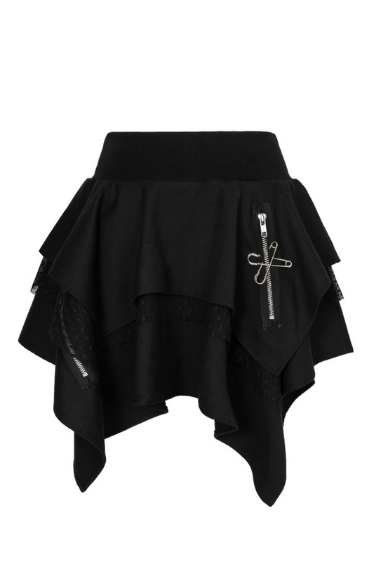 Jupe courte Gothic de Hell Bunny - Nadia Skirt - XS à XXL - pour Femme - noir - hell bunny - View 2