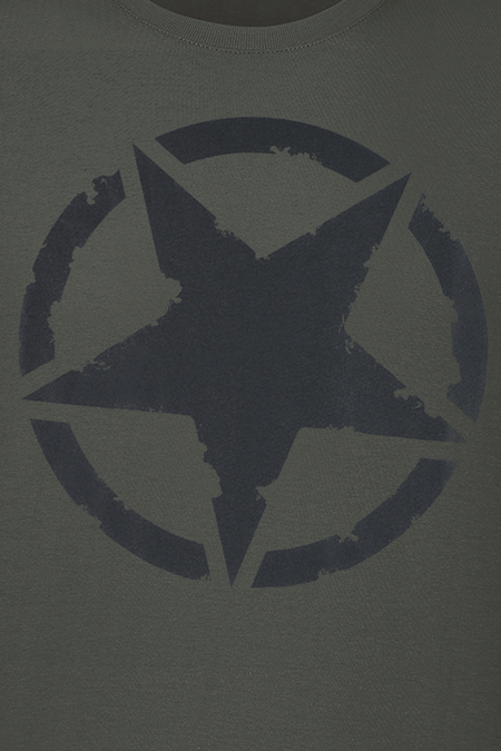 T-Shirt Manches courtes Rockabilly de Gasoline Bandit - Army Star - Olive - S à 3XL - pour Homme - olive - Gasoline Bandit - View 2