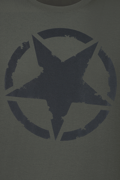 T-Shirt Manches courtes Rockabilly de Gasoline Bandit - Army Star - Olive - S à 3XL - pour Homme - olive - Gasoline Bandit - View 2
