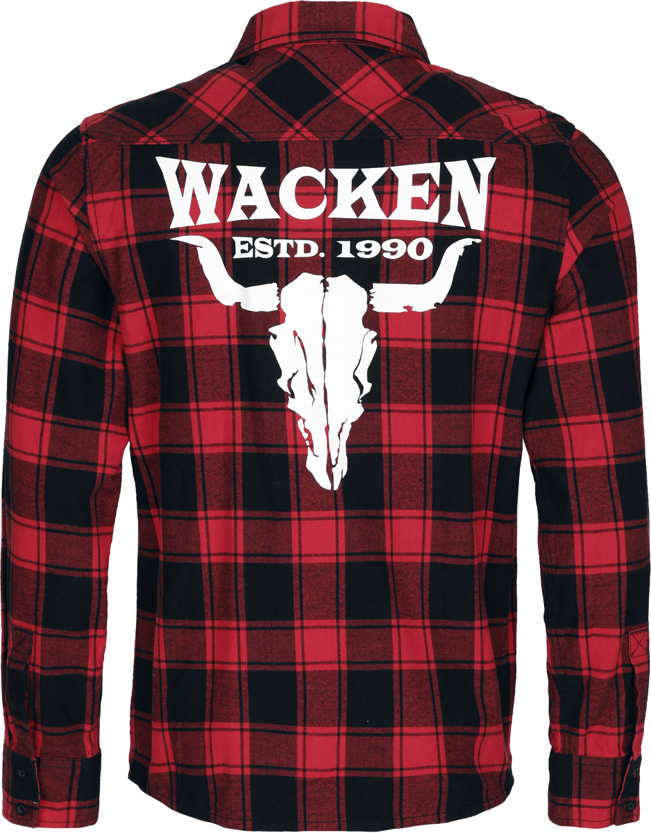Chemise manches longues  de Wacken Open Air - Wacken - S à 5XL - pour Homme - rouge/noir - Wacken Open Air - View 2