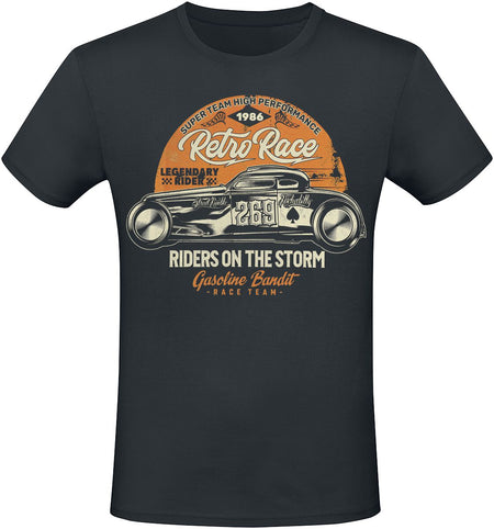 T-Shirt Manches courtes Rockabilly de Gasoline Bandit - Riders On The Storm - S à 4XL - pour Homme - noir - Gasoline Bandit