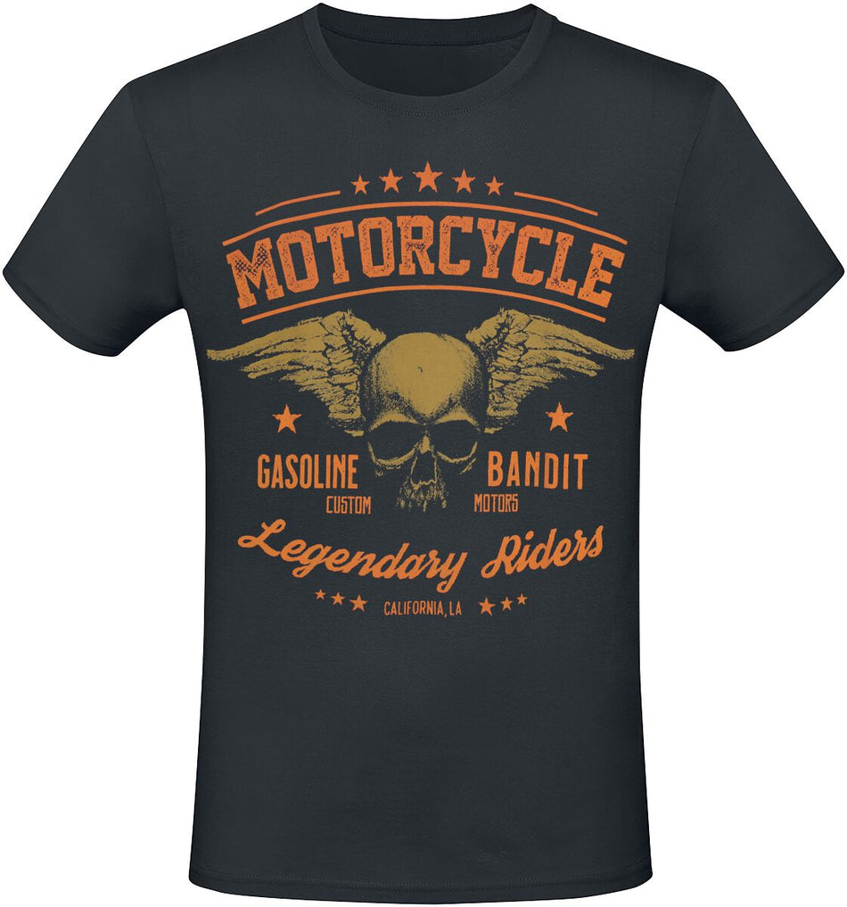 T-Shirt Manches courtes Rockabilly de Gasoline Bandit - Legendary Riders - S à 4XL - pour Homme - noir - Gasoline Bandit