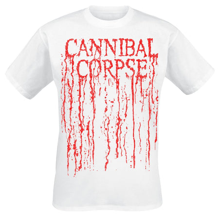 T-Shirt Manches courtes  de Cannibal Corpse - Logo Drip - S à XXL - pour Homme - blanc - Cannibal Corpse