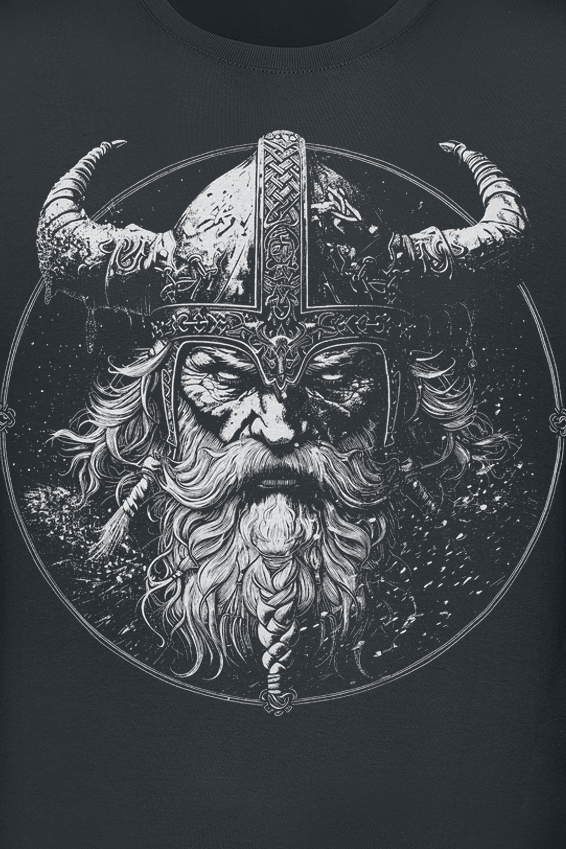 T-Shirt Manches courtes  de Lobo Negro - Viking King - S à M - pour Homme - noir - Lobo Negro - View 2