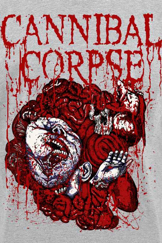 T-Shirt Manches courtes  de Cannibal Corpse - Guts - L - pour Homme - gris chiné - Cannibal Corpse - View 2