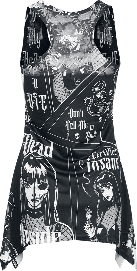 Top Gothic de Heartless - Certified - Haut Asymétrique Dentelle - L - pour Femme - noir/blanc - Heartless - View 2