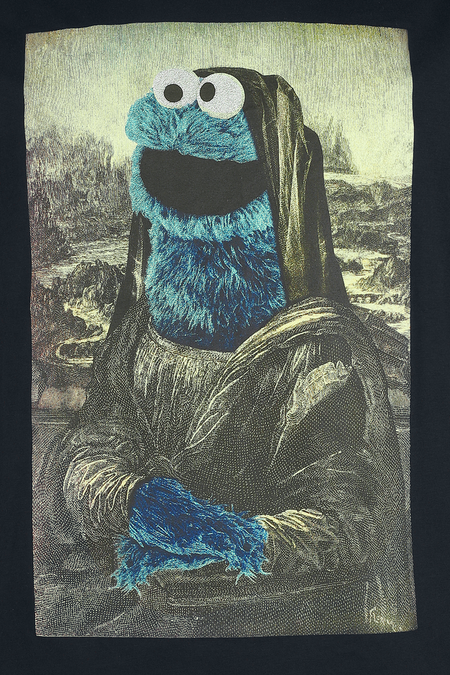 T-Shirt Manches courtes  de Sesame Street - Cookie Monster - Mona Lisa - M à 3XL - pour Homme - noir - Sesame Street - View 2