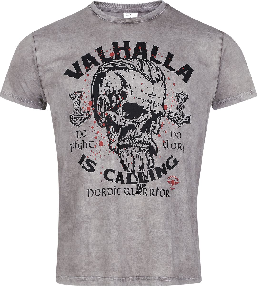 T-Shirt Manches courtes  de Lobo Negro - Valhalla Is Calling - S à 4XL - pour Homme - gris chiné - Lobo Negro