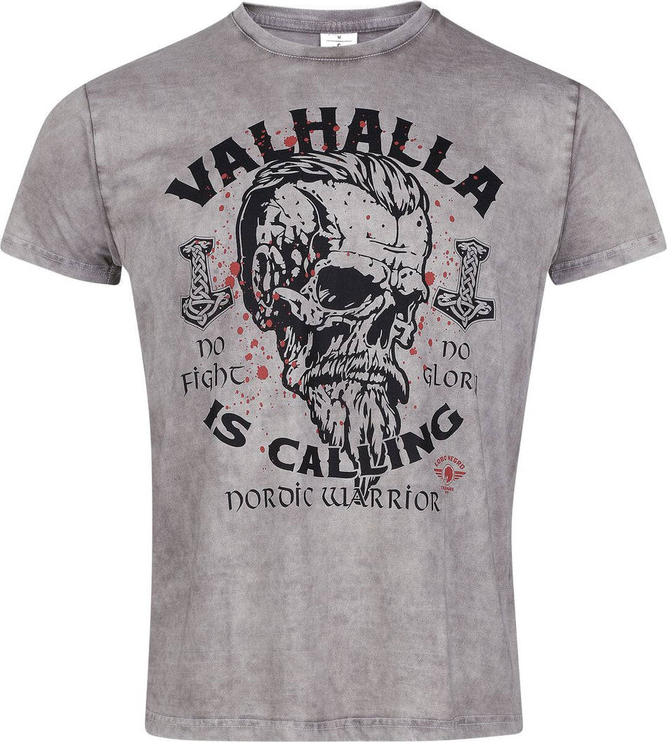 T-Shirt Manches courtes  de Lobo Negro - Valhalla Is Calling - S à 4XL - pour Homme - gris chiné - Lobo Negro