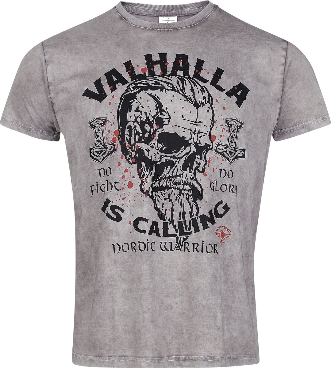 T-Shirt Manches courtes  de Lobo Negro - Valhalla Is Calling - S à 4XL - pour Homme - gris chiné - Lobo Negro