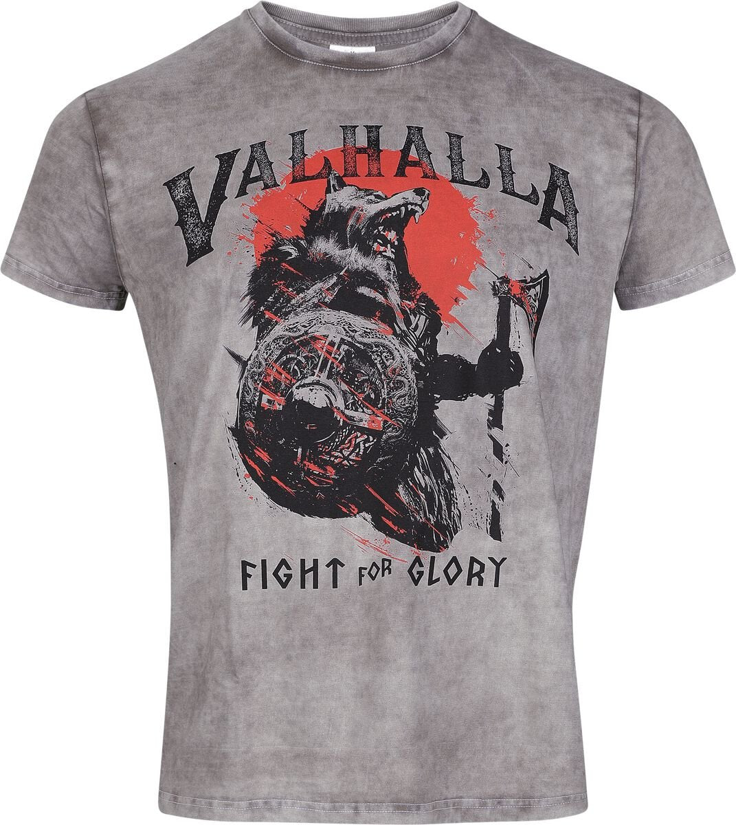 T-Shirt Manches courtes  de Lobo Negro - Viking - S à 4XL - pour Homme - gris chiné - Lobo Negro