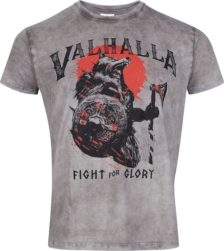 T-Shirt Manches courtes  de Lobo Negro - Viking - S à 4XL - pour Homme - gris chiné - Lobo Negro