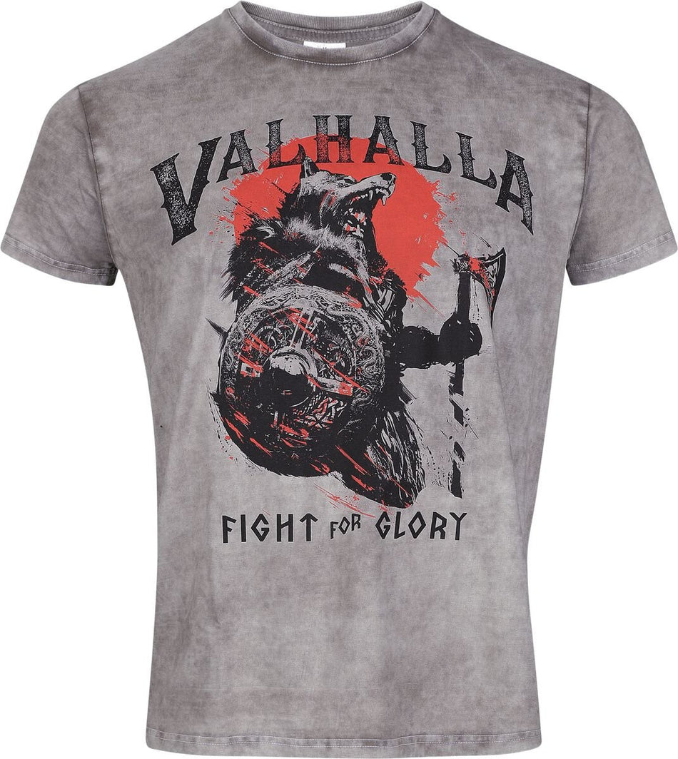 T-Shirt Manches courtes  de Lobo Negro - Viking - S à 4XL - pour Homme - gris chiné - Lobo Negro