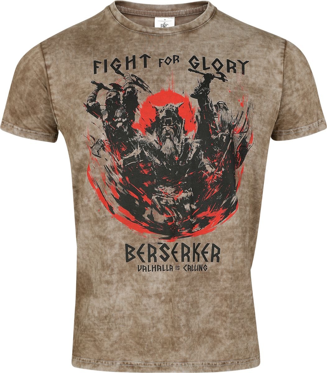 T-Shirt Manches courtes  de Lobo Negro - Fight For Glory - S à 4XL - pour Homme - marron - Lobo Negro