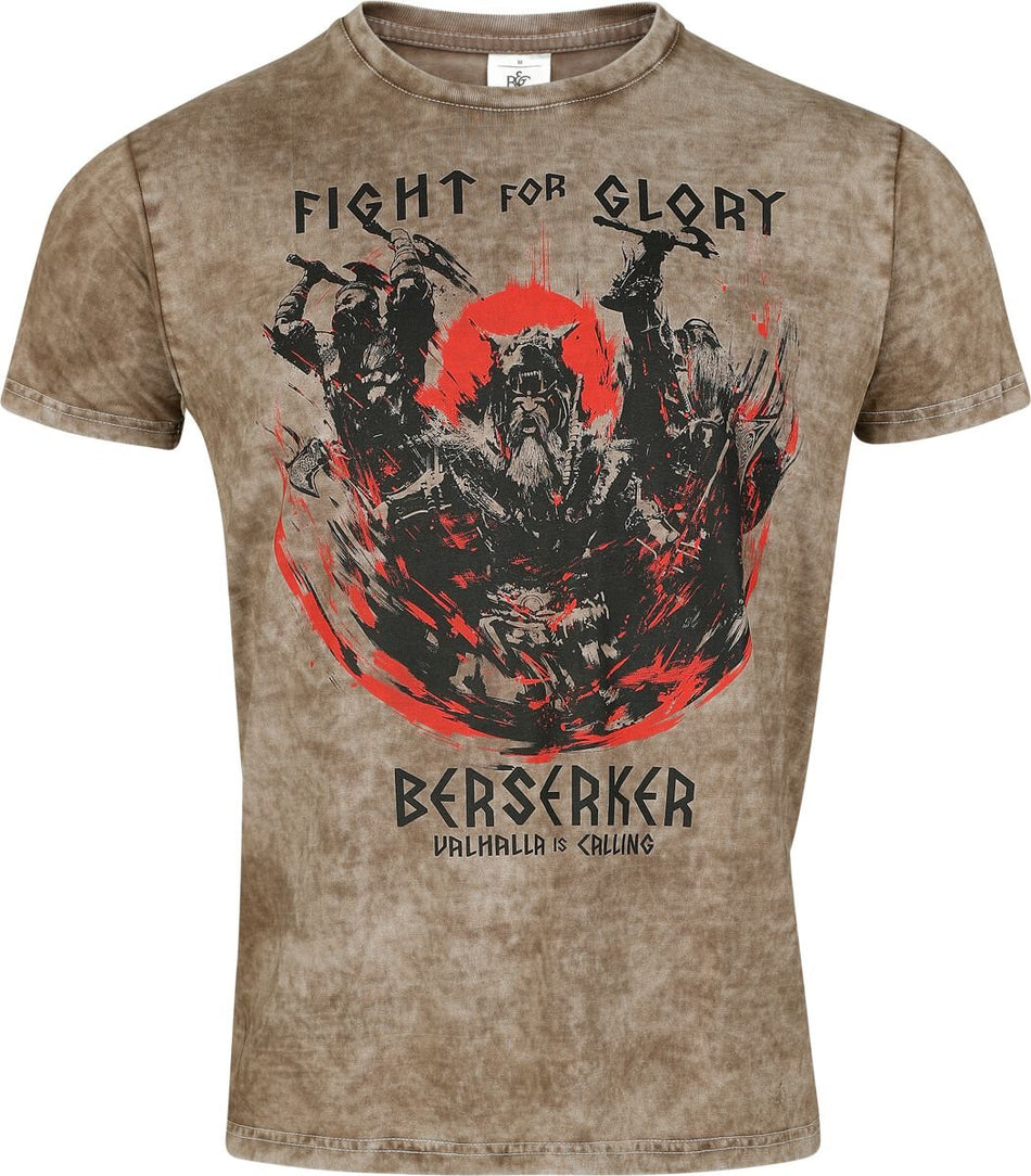 T-Shirt Manches courtes  de Lobo Negro - Fight For Glory - S à 4XL - pour Homme - marron - Lobo Negro