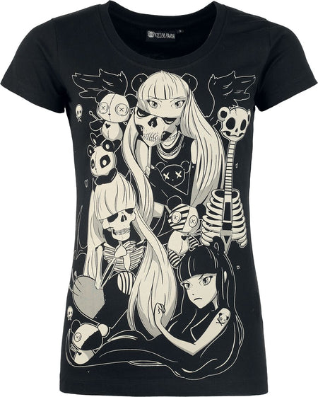 T-Shirt Manches courtes Gothic de Killer Panda - Death Metal Panda - T-shirt - XS à L - pour Femme - noir - Killer Panda
