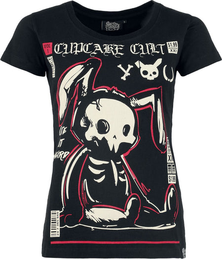 T-Shirt Manches courtes  de Cupcake Cult - Comic Bunny - T-Shirt - S à XXL - pour Femme - noir - Cupcake Cult